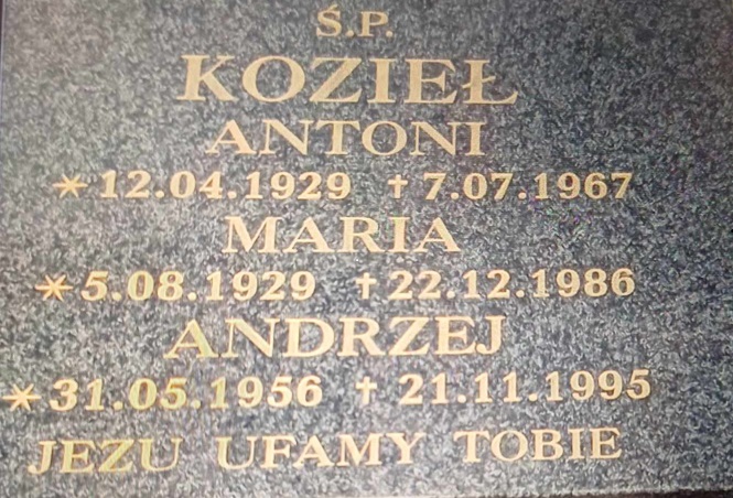 Maria Kozieł 1929 Przeciszów - Grobonet - Wyszukiwarka osób pochowanych